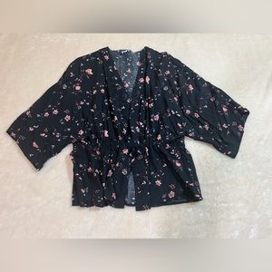 Kismet Black Floral Tunic - Size Small
